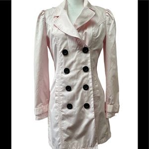 VENUS LONG PINK DOUBLE BREASTED COAT, SIZE 2